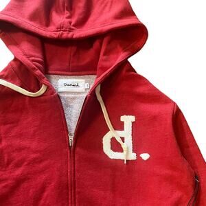Diamond Supply Co in Red Zip Up Hoodie, NWT, Large
